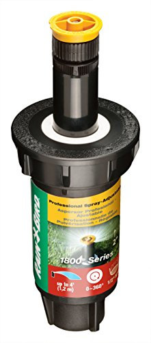 Rain Bird 1802AP4 Aspersor emergente Profesional, patrón Ajustable de 0 a 360°, Distancia de pulverización de 3 a 4 pies, Altura emergente de 2 Pulgadas