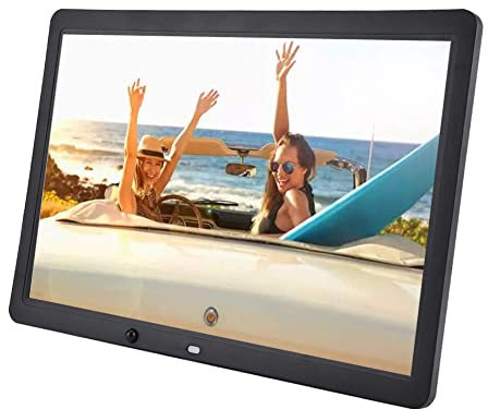 15,4 Zoll Digitaler Bilderrahmen Fotorahmen,LED 16:9 Breitbild 1080P HD Digitale Elektronisches Bildalbum,Menschliche Induktion/Kalender/Uhr/Musikvideoplayer/E-Book,Stützen 32G SD,für Familie Kinder