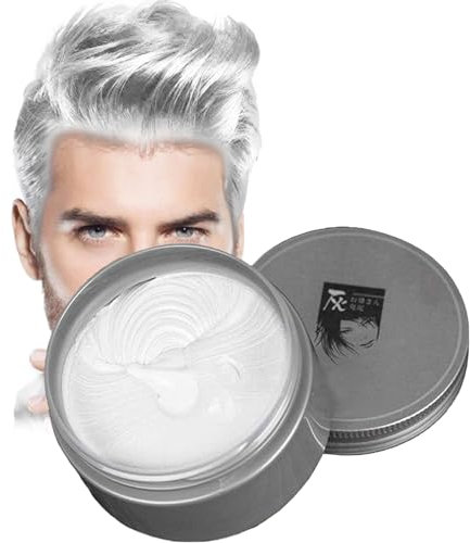 Cera para el cabello unisex cera pelo natural temporal se puede lavar una vez Aplicar a fiesta Cosplay Halloween-blanco
