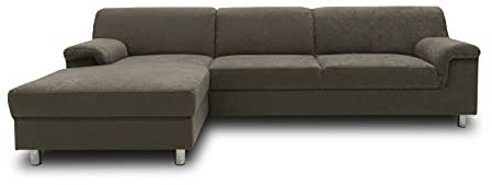 DOMO. collection Ecksofa Jamie, Sofa mit Schlaffunktion, moderne Couch in L-Form, Schlafsofa 251 x 150 x 72 cm (BxTxH), grau
