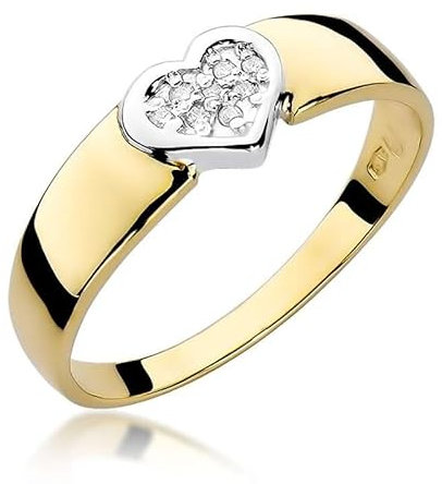 Lumari Gold - Damen Solitär Versprechen Ring Verlobungsring Damen Ring Gold 585 Echtgold 14k Gold mit natürlichem Diamanten Brillanten Gelbgold - Ringe Frauen - Hochwertiges Geschenk