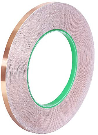 uxcell Double-Sided Conductive Tape Copper Foil Tape Adhesive 5mm x 50m/164ft for Guitar, EMI Shielding Crafts, Electrical Repairs, Stained Glass 1pcs