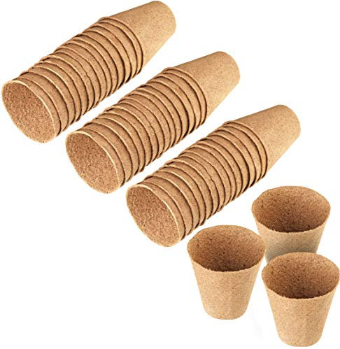 Meister Macetas de 8 cm de diámetro – Práctico Juego con 48 Unidades – 100% Libre de turba de celulosa certificada PEFC – Biodegradables/Macetero/Maceta/Maceta/Maceta/Cultivo de Plantas /