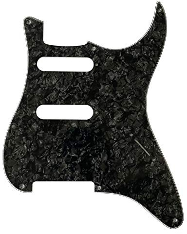 Fits Stratocaster No Pots With 6 Screw Hole Style Guitar Pickguard (4 Ply Black Pearl)