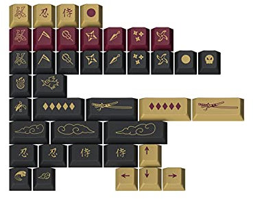 DROP Redsuns GMK Red Samurai Custom Mechanical Keyboard Novelty Keycap Set - 39-Keys, Doubleshot ABS, Cherry Profile (Red, Novelties)