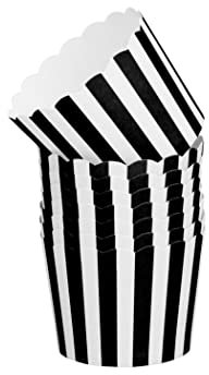 Lot de 20 gobelets à cupcakes Noir/blanc Diamètre du fond : 50 mm