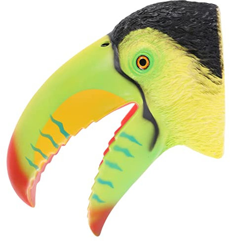 Toyvian Tukan Tierhand Kopf-Finger-badespielzeug Wildtier-rollenspielspielzeug Tierische Handpuppen Rollenspiel Vögel Requisiten Kinder Handpuppe Cosplay Weiches Gummi Eltern-Kind Geschenk