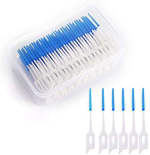 160 Pieces Dual-Use Interdental Brushes, Silicone Tooth Floss Picks Dental Picks Interdental Brush Toothpick Dental Brushes Teeth Brush Picks for Braces Oral Cleaning