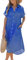 CUPSHE Dress for Women Bell Sleeve Button Down Dress Short Sleeve V Neck Casual Long Shirt Dresses Sapphire L