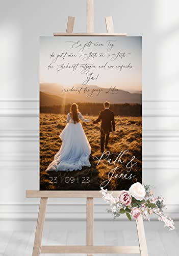 Manschin Laserdesign Willkommensschild Aluverbund personalisiert - selbst gestalten - Made in Germany - Welcome Willkommen Schild für Hochzeit, Geburtstag und alle Anderen Feste (Aluverbund, 45x30cm)