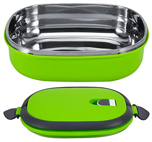 Dioche Boite Qui Garde Repas Chaud, Vert Conteneur de Boîte à Lunch Thermique Boîte à Déjeuner Isolée en Acier Inoxydable, Stockage des Aliments, Dîner, 1 Couche