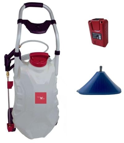 Pulvérisateur électrique toiture sur Batterie Tech'N'Fast - 1 Cloche de pulvérisateur - 3 Buses Pro Sprayer - 1 Batterie 18V - Jet jusqu'à 13m - contenance 30L
