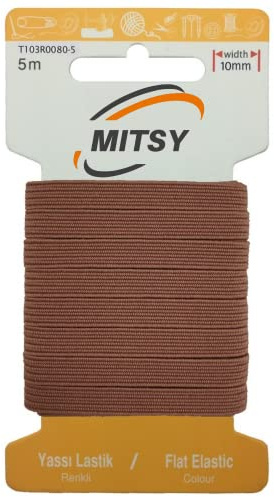 MITSY Reißfeste Gummiband Flachgummi zum Nähen Breit 10 mm 5 m Braun | Gummibänder, Elastisch & Reißfest, Gummilitze für Handarbeit, Hosengummi, Basteln & DIY, Langlebig & Formstabil