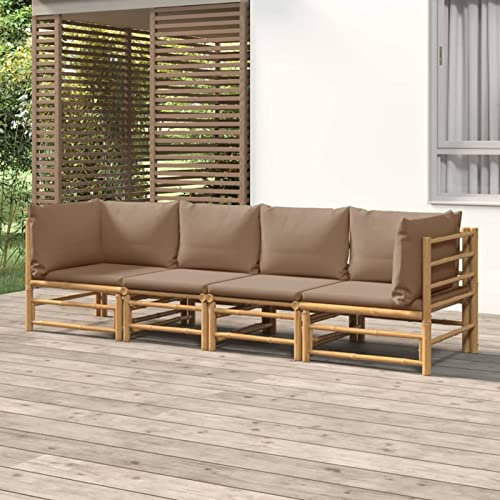 Yolola Gartensofa 3-Sitzer Rattan Sofa Balkonmöbel Lounge Sofa Outdoor Balkonsofa Balkon Couch Garten Gartenbank Sitzbank Gartenmöbel Set Loungemöbel Terrasse,Taupe