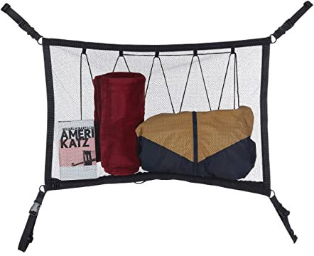 Relaxdays Gepäcknetz Autodach, 50 x 80 cm, Netztasche mit Reißverschluss, Kordelzug, Stauraum Auto, Dachnetz, schwarz
