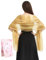 Niwicee Stola Damen Festlich Schal Stola Für Abendkleid Funkelnde Metallische Tücher Abendparty Kleider Hochzeit Brautjungfer Frühling Sommer Brautkleider Pashmina Schals-Gold