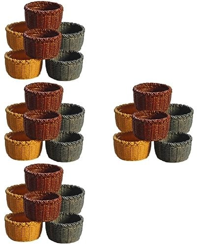 Cabilock 24pcs Miniature Basket Model Creative Storage Baskets for Mini Houses Dollhouse Decor Adorable Design for Home Decor Boys and Girls Toys