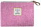 Harris Tweed Münzgeldbörse, handgefertigt, Lippenstift-Tasche, Vintage, britisch, tragbar, Kreditkarte, Ausweis, Geldbörse mit YKK-Reißverschluss für Damen und Herren, Pink, Large, Art Plaid