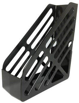 Deflecto Essential Range Maxi Magazine File Holder -Black Desk File Organiser
