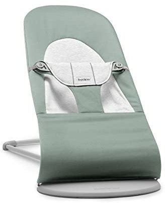 BabyBjörn Babywippe Balance Soft,Gewebt/Jersey, Graugrün/Grau