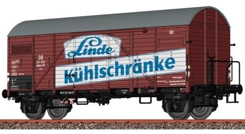 Brawa 50733 Gedeckter Güterwagen Gmhs35 'Linde', DB, Ep.III - Historisch, Metall, 116.2 mm, Kind, Erwachsene Modellbahn-Enthusiasten, Unisex