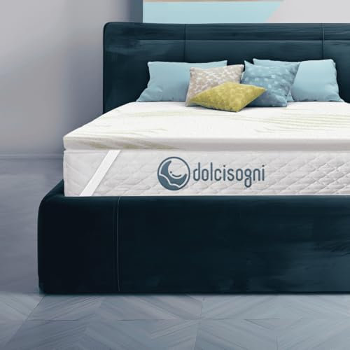 DOLCI SOGNI Topper Singolo 80x190 Memory Foam – Spessore 7 cm – Topper Letto Singolo in Memory – Correttore Materasso Sfoderabile Aloe Vera – Made in Italy