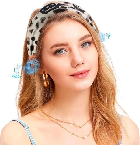 MUSICOZY Sleep Headphones Headband Bluetooth Soft Headphones for Sleeping & Sport with Thin Speakers,Wireless Music Earphones Tech Gifts for Men Women Teens Yoga Workout Fitness Relax Travel