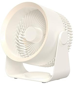 jumbans Ventilador eléctrico inalámbrico de circulación de aire montado en la pared, 4000 mAh, recargable por USB, pequeño ventilador de escritorio portátil, color blanco