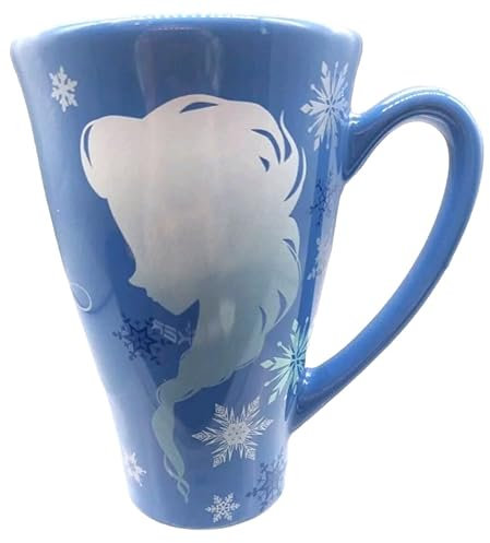 Disney Store Frozen Anna Elsa 'Keep Calm and Let It Go' Snowflake Latte Mug