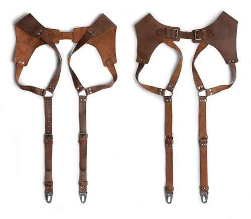 Hide & Drink, Renaissance Suspenders for Groomsmen, Back Support Harness for Men, Best Men, Full Grain Leather, Handmade
