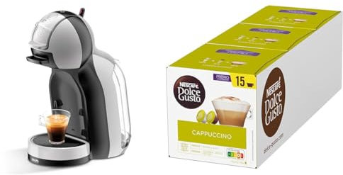 NESCAFÉ DOLCE GUSTO Krups KP123B Mini Me coffee capsule machine, 1500 watt, artic-gray/black mit Cappuccino