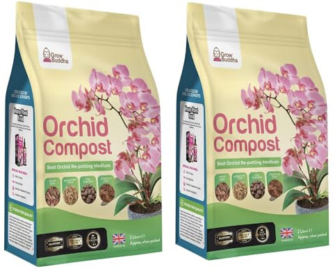 Orchid Potting Mix Compost | Professional Re-Potting Mix for Orchid Plants | 2L Pack of 2