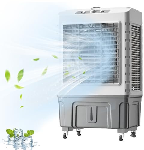Evaporative Air Cooler, Portable Air Conditioners with 120° Oscillation, 3 Speeds & 4 Ice Packs, 50l/55l Water Tank, Cooling Fan for Garage, Patio, Outdoor(Color:95cm/37in-50L)