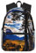 WURTON Rucksack mit Rocky Mountain Range-Druck, vielseitige Freizeittasche für Reisen, Arbeit, Sport, modisch, Rucksäcke, Schwarz, Einheitsgröße