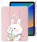 Cute Kawaii Bunny für iPad Air 13 Zoll Hülle M2 2024 mit Stifthalter, Auto Sleep/Wake, Rosa Leder Klar Acryl Back Cover
