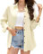 Stamain Women's Beige Blouse Cotton Long Sleeve Shirt for Women UK Button Up Blouses Ladies Oversized Shirts Casual Work Tops for Summer Autumn S