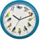 Herzberg, HG03718-BLU, Blaue Vogelgesang-Uhr, Singende Uhr, beruhigende Melodien, vielfältige Vogelsymphonie, lehrreich für Kinder, einfache Installation, langlebiges PP-Material