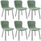 FRUOGO Esszimmerstühle 6er, Bouclé Teddy Sessel, ideal für Schminkzimmer, tägliche Treffen, Wohnzimmerstühle, Metallbeine, Grün