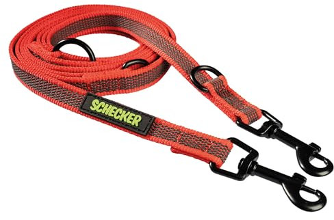Schecker Hundeleinen - gummierte Verlängerungsleine mit 2 Karabiner - Nylonleinen wasserabweisend - extrem robust und reißfest