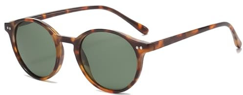 CIKJUK Sonnenbrille Kinder Polarisiert Rund Jungen Mädchen Klassisch Jugendliche Kinder Sonnenbrillen UV400 Schutz für 8-18 Jahre-Leopard/Grün