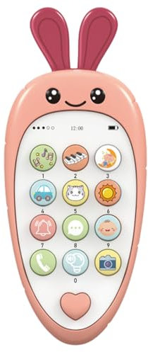NHQZ 1 pièce Jouet Bebe 1 an, Jouets de Téléphone Portable pour Bébé Filles, Smartphone Bebe Enfant avec Lumières et Melodies, Cadeau Éducation Sensorielle Précoce pour 6 9 12 18 Mois Tout-Petits