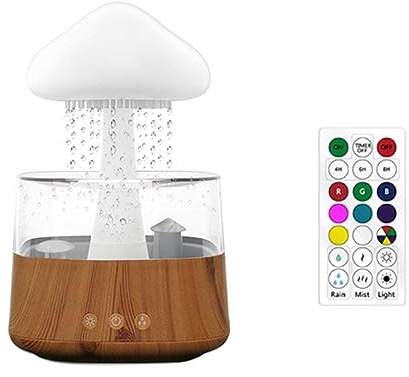 Rtauhife Mushroom Air Humidifier Rain Cloud Night Light Smell Distributor Sounds Diffuser Remote Control