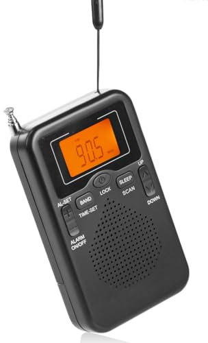 Radio De Bolsillo Am FM - Reproductor De Música De Ra-DIO De Bolsillo Portátil, Radios Pequeñas Digitales, Stéreo con Pilas Y Altavoz Grande Pantalla LCD Digital, Transistor Ra-DIO Pilas