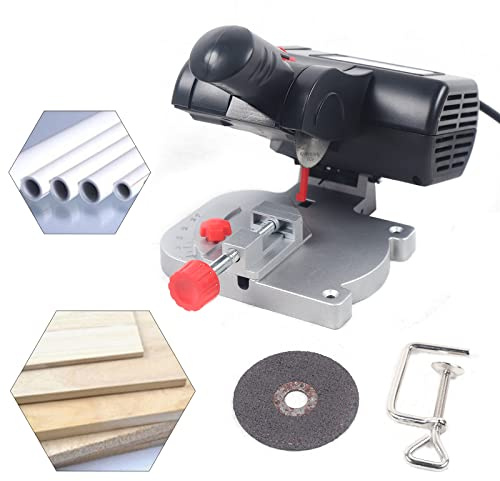 JIF-DC50B Table Saw, 220V Portable Craft Cutting Tabletop Small Cutting Machine, Pure Copper Motor Adjustable Angle for Soft Metals, Hard Metals Cutting Craft Cutting