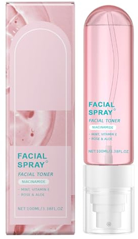 Hydrating Face Mist Spray, Gentle Daily Facial Moisturizer Toner, entzückender leichter Refreshing Mist für Hautfeuchtigkeit, Sensitive Skin and Glow Anytime, Damen Herren, Pink