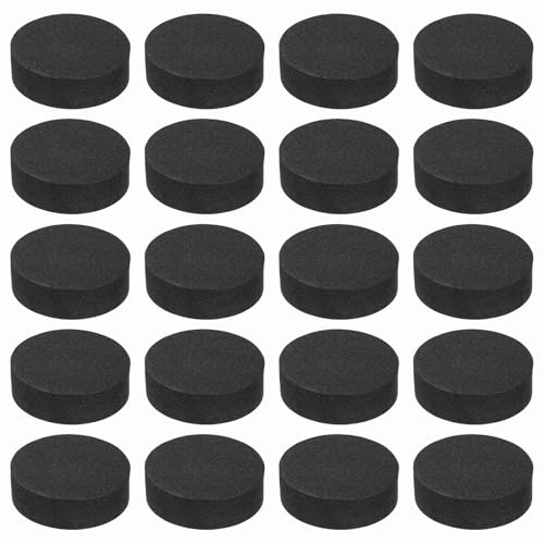 sourcing map 32 Pcs Single Sided Speaker Isolation Feet Pads, 30mmx10mm Non Slip Foam Shock Absorption Base Pad Amplifier Stand Feet Mat for Speaker HiFi Home Theater Sound System, Black