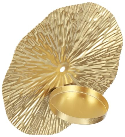 NUOBESTY Wandkerzenhalter Gold Wandkerzenständer Mit Rundem Tablett Hängender Kerzenhalter Für Wohnzimmer Schlafzimmer Bad Büro Hotel Und Kamin Dekoration