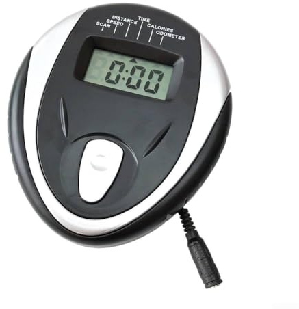 Exercise Bike Monitor With Housing, LCD Display For Speed, Time And Distance Tracking, With Round Connector Compatible With Multiple Fitness Cycling Equipment, For Home Cardio Workouts, Black