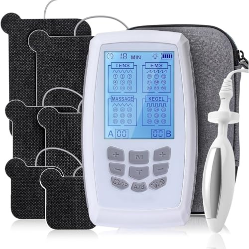 4‑in‑1 Beckenbodentrainer, TENS EMS Gerät zur Schmerzlinderung, 9 Programme mit variabler Frequenz für Muskelstimulationstraining, Massage und Beckenbodenmuskulaturtraining
