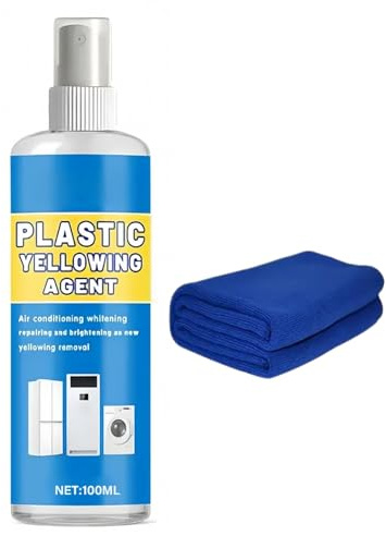 100ML Multi Purpose Plastic Yellowing Remover and Cleaner,Plastic Restorer and Stubborn Stains Cleaner for Toilet Seat,Appliances and Bathroom Surfaces,Plastic Polish for Daily Household Maintenance